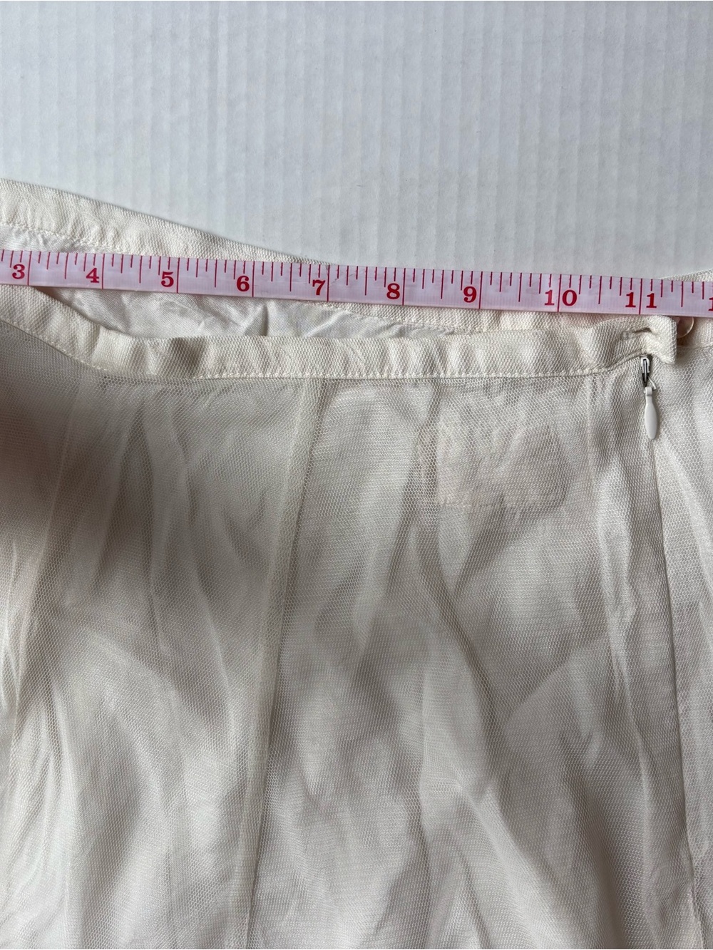 Cream ivory midi tulle skirt sheer overlay lace trim boho fairycore romantic - Picture 4 of 9